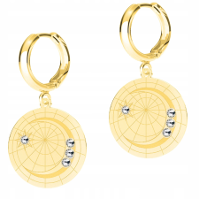  Arany fülbevaló félholddal és cirkóniával 925-ös ezüstből fülbevaló