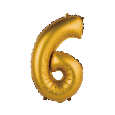  Arany Gold Matt 6-os mini szám fólia lufi 35 cm party kellék