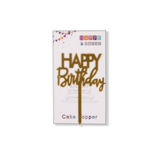 Arany Happy Birthday tortadísz sütés és főzés