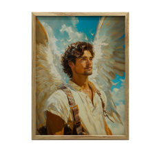 ARANY KERETES PLAKÁT FALRA, ANGYAL BÉKES MOSOLYA, 70x100 CM grafika, keretezett kép