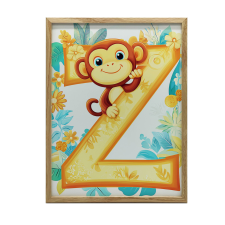  ARANY KERETES PLAKÁT FALRA MONKEY TROPICAL PARADISE 60x90 CM grafika, keretezett kép