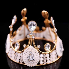  Arany Király Korona, tortadísz Strasszkövekkel party kellék