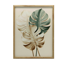 ARANY MONSTERA FESTMÉNY VÁSZONRA KERET NÉLKÜL PREMIUM VÁSZON 50x70 CM grafika, keretezett kép