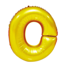  Arany színű, betű alakú fólia lufi, léggömb – O party kellék