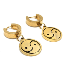  Arany színű nemesacél jin-jang fülbevaló fülbevaló