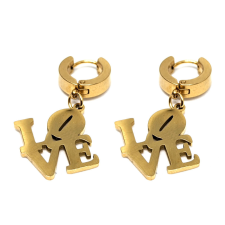  Arany színű nemesacél LOVE fülbevaló fülbevaló