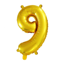 Arany színű szám fólia lufi - 9 party kellék