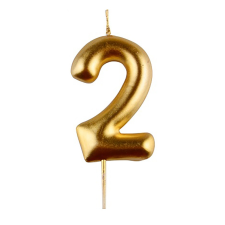 Arany színű számgyertya – 2 party kellék