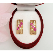  Aranyozott antiallergén fülbevaló Sv. kristállyal, 18 mm fülbevaló