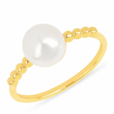  Aranyozott Ezüst Gyűrű Krém Édesvízi Gyönggyel gyűrű