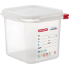 Araven Gasztroedény fedővel GN 1/6, PP, mélység: 150 mm, térfogat: 2,6 L, hermetikus