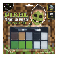 Arcfesték, tégelyes, 11 db-os, Minecraft szinek, Kidea arcfesték