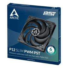 Arctic P12 Slim PWM PST ház hűtő ventilátor 12cm fekete (ACFAN00187A) hűtés