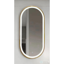 Arezzo design LED ovális okos tükör, szálcsiszolt arany AR-3056 fürdőszoba bútor