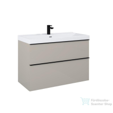 Arezzo design MONTEREY 100 cm-es alsószekrény 2 fiókkal Matt beige színben, szifonkivágással AR-168589 fürdőszoba bútor