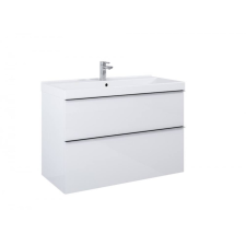 Arezzo design Monterey 100cm-es alsószekrény 2 fiókkal Matt Fehér színben, szifonkivágással AR-167598 fürdőszoba bútor