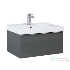 Arezzo design Monterey 60cm-es alsószekrény 1 fiókkal magasfényű szürke, szifonkivágással AR-167076 fürdőszoba bútor