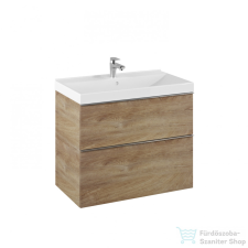 Arezzo design Monterey 80 cm-es alsószekrény 2 fiókkal, Canela tölgy színben fürdőszoba bútor