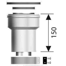 Ariston Függőleges indítóidom, alu/pp, ?80/125 mm hűtés, fűtés szerelvény