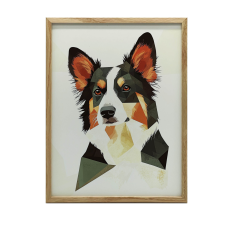ARNYOS BORDER COLLIE FALI PLAKÁT ARANY KERETBEN 50x70 CM grafika, keretezett kép