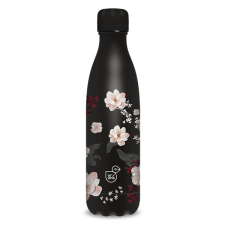 Ars Una 500 ml-es Flowery Black 24 (5374) duplafalú fémkulacs kulacs, kulacstartó