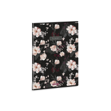 Ars Una : Flowery Black extra kapcsos kockás füzet A/4 füzet