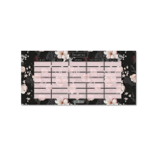 Ars Una : Flowery Black virágos kétoldalas órarend órarend