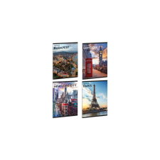 Ars Una Füzet iskolai A4, 40lap, sima Ars Una CITYSCAPE 10db/csomag füzet