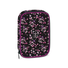 Ars Una : Pearl Blossom Black virágos többszintes tolltartó 15,5x22,5x4,5cm tolltartó