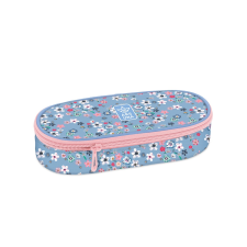 Ars Una : Pearl Blossom Blue virágos ovális tolltartó 23x5,5x9cm tolltartó