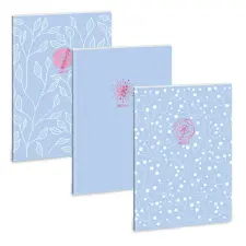 Ars Una : Soft Touch Skyblue Spring extra kapcsos négyzethálós füzet A/4 füzet