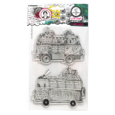 Art by Marlene Hippie busses Szilikonbélyegző ABM Clear Stamp 1 csomag bélyegző