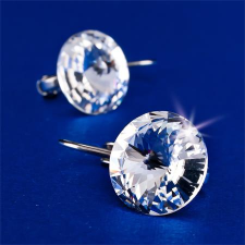 ART CRYSTELLA Fülbevaló francia kapcsos natúr fehér SWAROVSKI® kristállyal - 12 mm (1800XFR001) szépségszalon