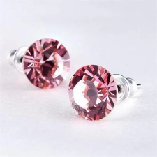 ART CRYSTELLA Fülbevaló, rózsaszín swarovski kristállyal, 8mm, art crystella fülbevaló