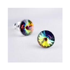 ART CRYSTELLA Fülbevaló, zöld színjátszós SWAROVSKI® kristállyal, csúcsos, 8mm, ART CRYSTELLA® fülbevaló