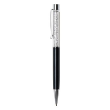ART CRYSTELLA Golyóstoll, fekete, felül fehér SWAROVSKI® kristállyal töltve, 14 cm, ART CRYSTELLA® toll
