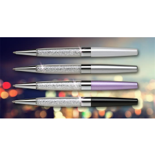 ART CRYSTELLA Golyóstoll világos lila tolltest alul fehér SWAROVSKI® kristályokkal - 0.7mm / Kék toll