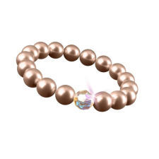 ART CRYSTELLA Karkötő, óarany SWAROVSKI® gyöngyből, színjátszós fehér kristállyal, 10 mm, ART CRYSTELLA® M ajándéktárgy