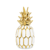 Art-Pol Art. Dekoracyjny Ananász ceramika biały, złoty 27x12x12cm