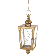 Art-Pol Lampion metal, szkło złoty lampion 51x17x17cm, całość 114x17x17cmcm világítás