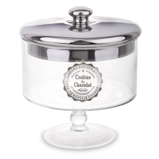 Art-Pol Szklany Pojemnik Dekoracyjny szkło przeźroczysty, srebrny 20x19x19cm konyhai eszköz