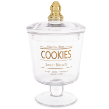 Art-Pol Szklany Pojemnik Dekoracyjny szkło złoty, przeźroczysty 22x12x12cm konyhai eszköz