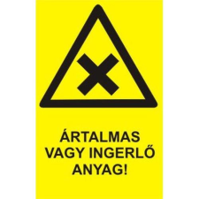  Ártalmas vagy ingerlő anyag! - öntapadó, 160*240 információs tábla, állvány