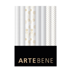 Artebene GmbH Artebene tekercses csomagolópapír (70x150 cm) fehér, arany-ezüst esk.minták, 4-féle 2022 mintás csomagolópapír