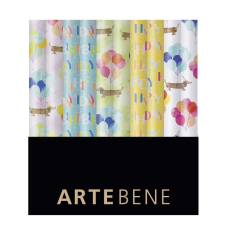 Artebene GmbH Artebene tekercses csomagolópapír (70x300 cm) Happy Birthday, kutyás, lufis, 5-féle 2022 mintás csomagolópapír