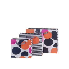 Artebene GmbH (KP) Artebene ajándéktasak (18x16x8 cm) fekete-pink foltos (5) ajándéktasak