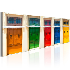 Artgeist Kép - Colourful Doors 120x40 grafika, keretezett kép