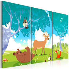 Artgeist Kép - Friendly Animals (3 Parts) 90x60 grafika, keretezett kép