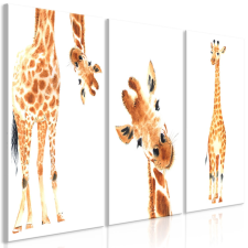 Artgeist Kép - Funny Giraffes (3 Parts) 60x30 grafika, keretezett kép