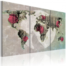 Artgeist Kép - Map of the World: Telihold - triptych tapéta, díszléc és más dekoráció